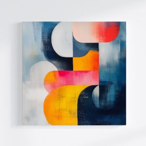 Tablou canvas abstract Simplitate Modernă, cu linii curate și un design minimalist, pe un perete alb.